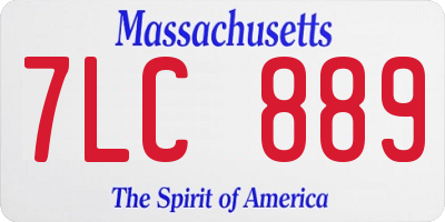 MA license plate 7LC889