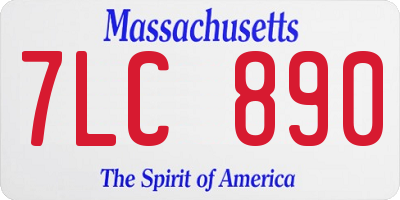 MA license plate 7LC890