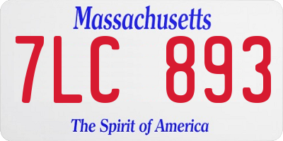 MA license plate 7LC893