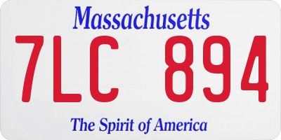 MA license plate 7LC894