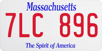 MA license plate 7LC896