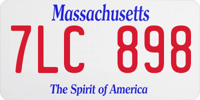 MA license plate 7LC898