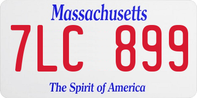 MA license plate 7LC899