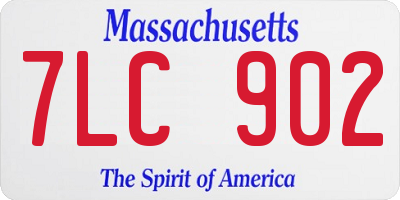 MA license plate 7LC902