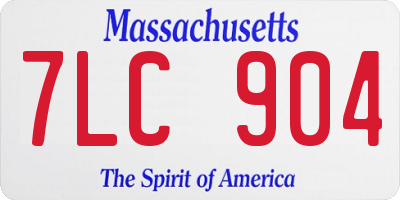MA license plate 7LC904