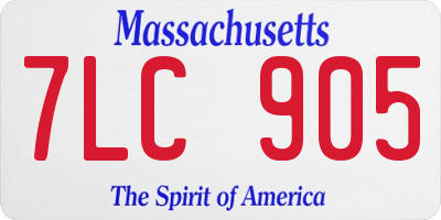 MA license plate 7LC905