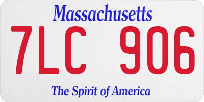 MA license plate 7LC906