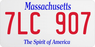 MA license plate 7LC907