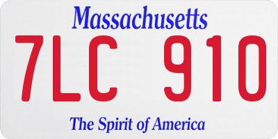 MA license plate 7LC910