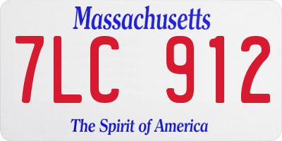MA license plate 7LC912