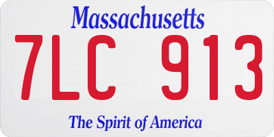 MA license plate 7LC913