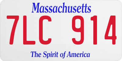 MA license plate 7LC914