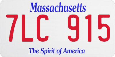 MA license plate 7LC915