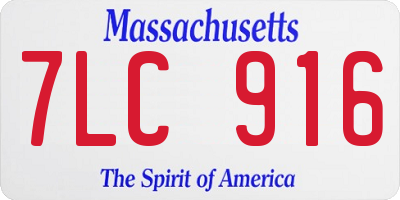 MA license plate 7LC916