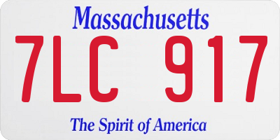 MA license plate 7LC917