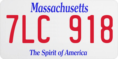MA license plate 7LC918