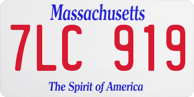 MA license plate 7LC919