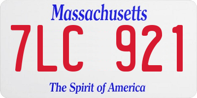 MA license plate 7LC921