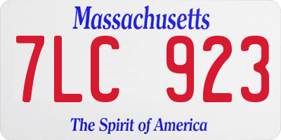 MA license plate 7LC923
