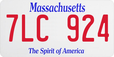 MA license plate 7LC924