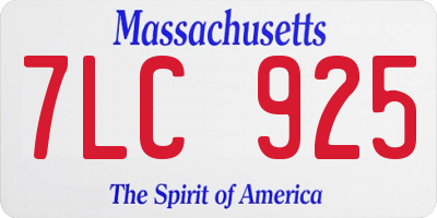 MA license plate 7LC925