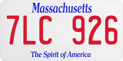 MA license plate 7LC926
