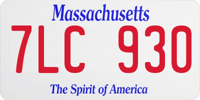 MA license plate 7LC930