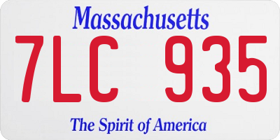MA license plate 7LC935