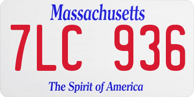 MA license plate 7LC936