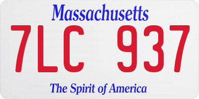 MA license plate 7LC937