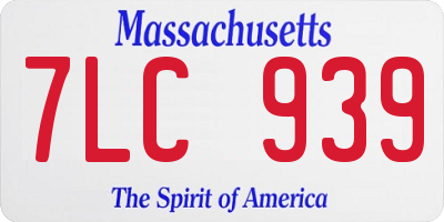 MA license plate 7LC939