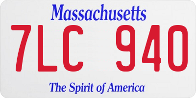 MA license plate 7LC940