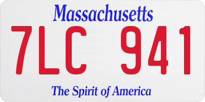 MA license plate 7LC941
