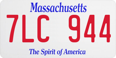 MA license plate 7LC944