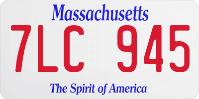 MA license plate 7LC945