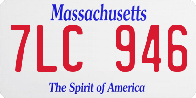 MA license plate 7LC946