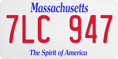 MA license plate 7LC947
