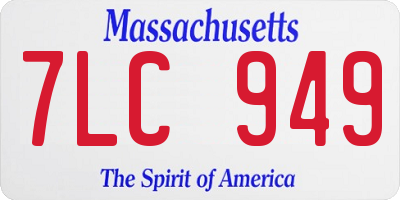 MA license plate 7LC949