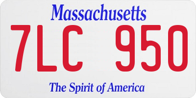 MA license plate 7LC950