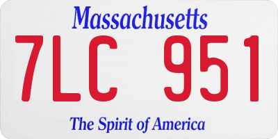 MA license plate 7LC951