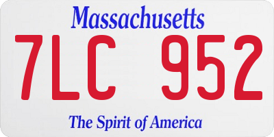 MA license plate 7LC952