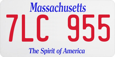 MA license plate 7LC955