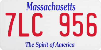 MA license plate 7LC956