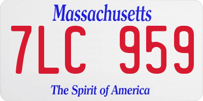 MA license plate 7LC959