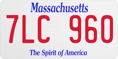 MA license plate 7LC960