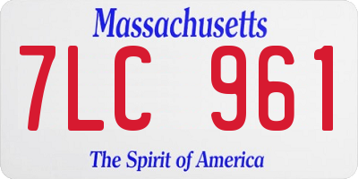 MA license plate 7LC961
