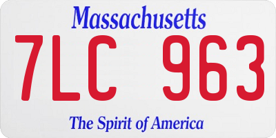 MA license plate 7LC963