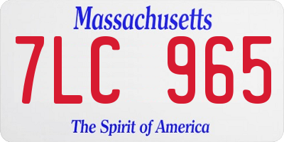 MA license plate 7LC965