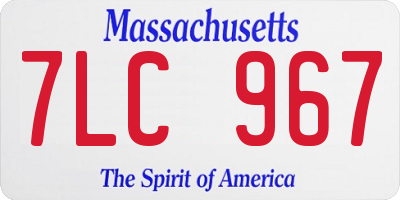 MA license plate 7LC967
