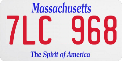 MA license plate 7LC968